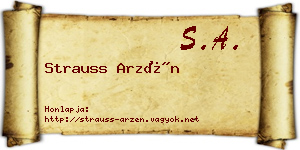Strauss Arzén névjegykártya